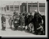 Women and children being taken through sector BII of the camp to Crematoria V and VI * 380 x 297 * (24KB)